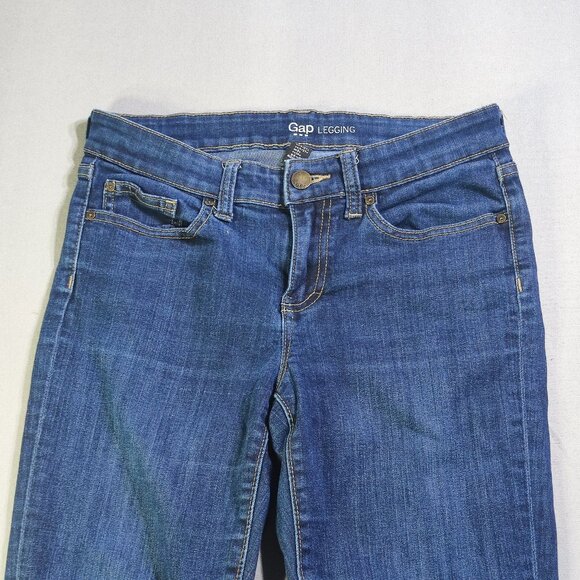 Gap Jeans Leggings skinny stretch women's size 4 / 27R dark washed blue - Picture 2 of 12